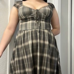Super cute Shein plaid olive green dress